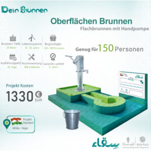 Oberflächen Brunnen mit Handpumpe
